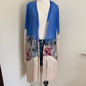 Boho Floral Fringe Kimono